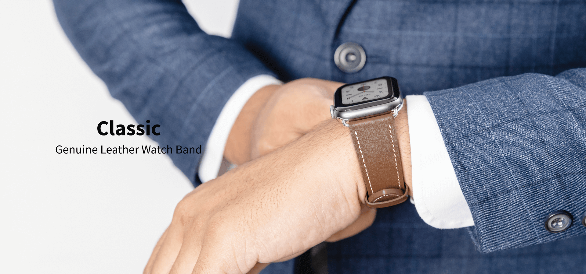 Classic Genuine Leather Watch Band