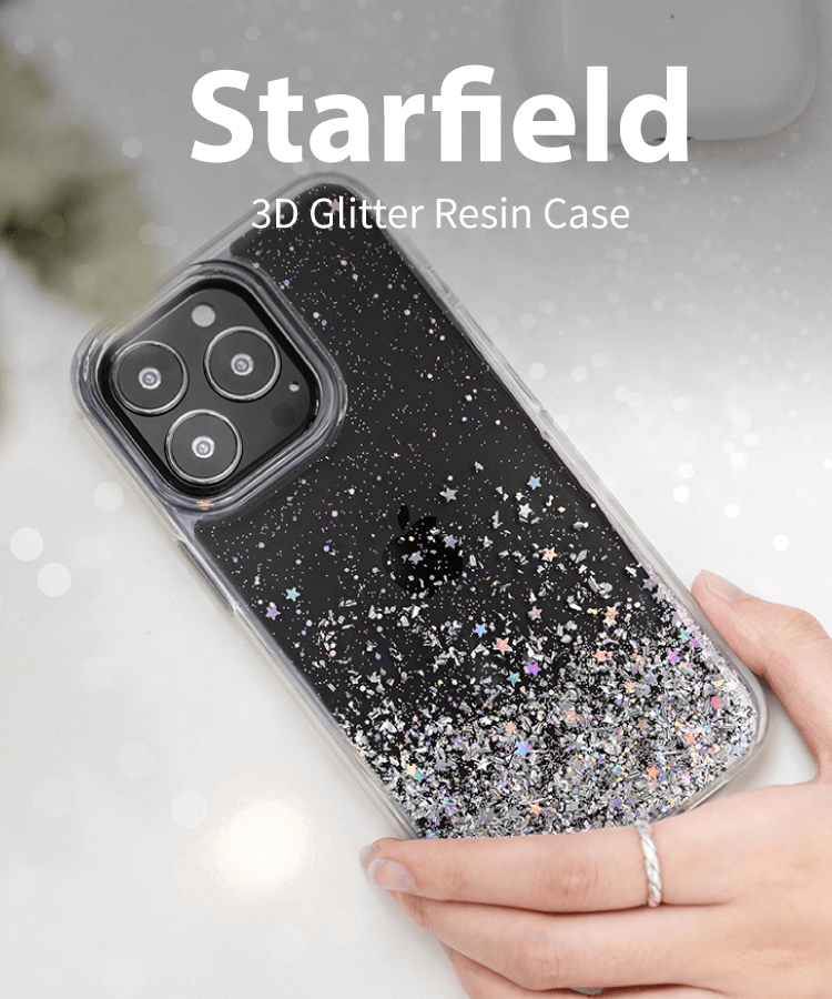 Green Glitter Resin case, Shock Proof, Compatible with iPhone 14