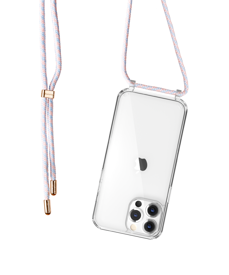 Irregular Plaid Case With Lanyard Dirty Resistant For Iphone 14