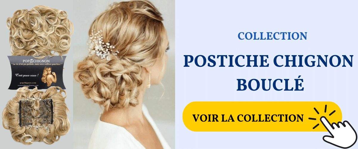 Postiche chignon bouclé