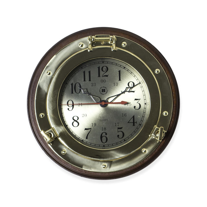 Brass Port Hole Wall Clock Gold 12D - 2024