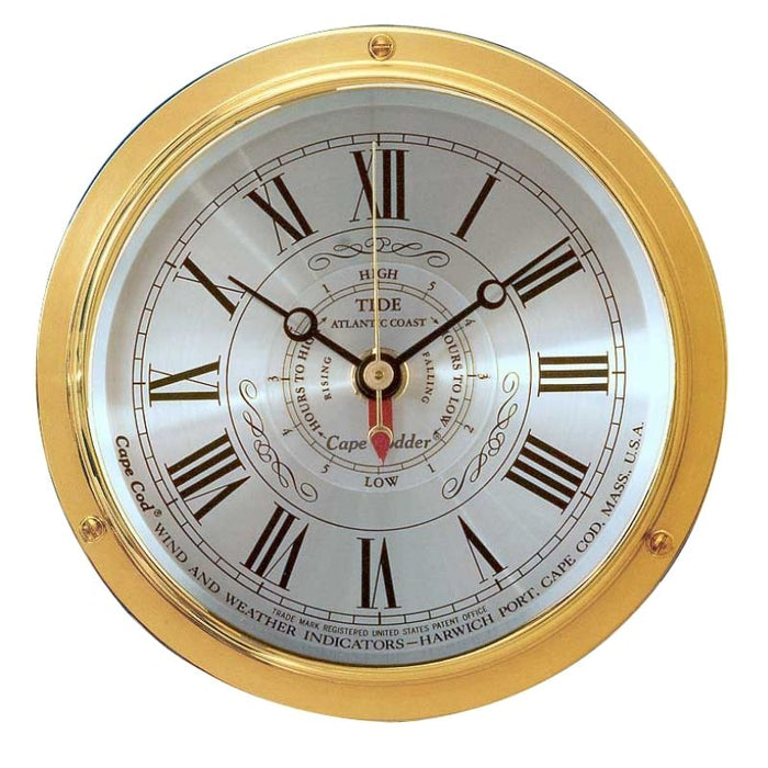 Solid Brass Nautical Tide Clock Marine Weather Instrument