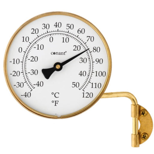 Conant T16LFB Vermont Grande View Thermometer Living Finish Brass