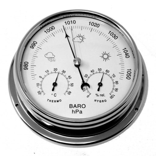 Downeaster Barometer, Brass or Nickel, White face 3060 by   — Weather Scientific