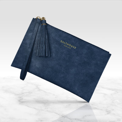 Salthouse England Navy Blue Clutch Bag