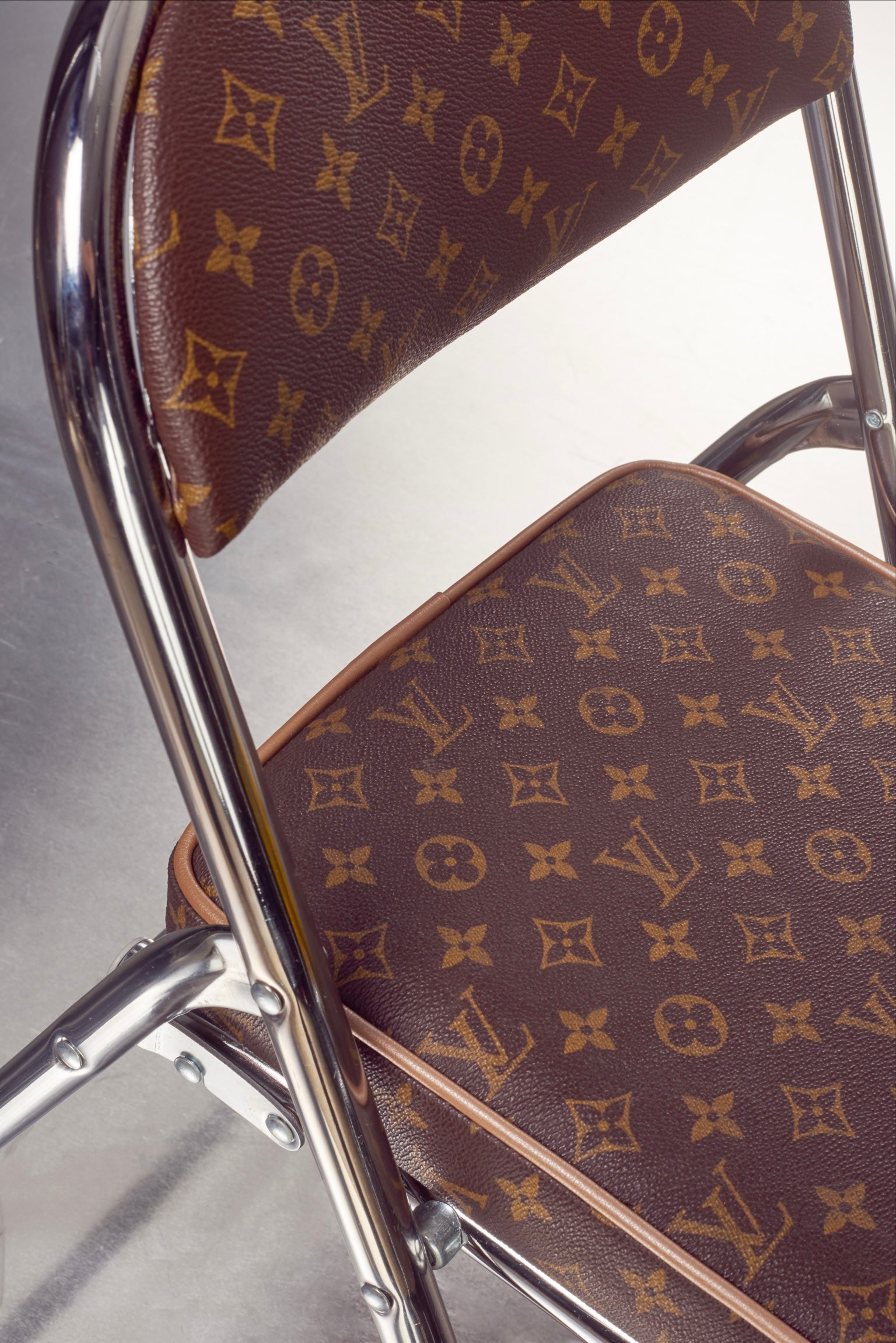 HIGH CLASS WHOOPEE CUSHION AND OTHER OBJECTS BY SARAH COLEMAN - Classic  Monogram Folding Chair