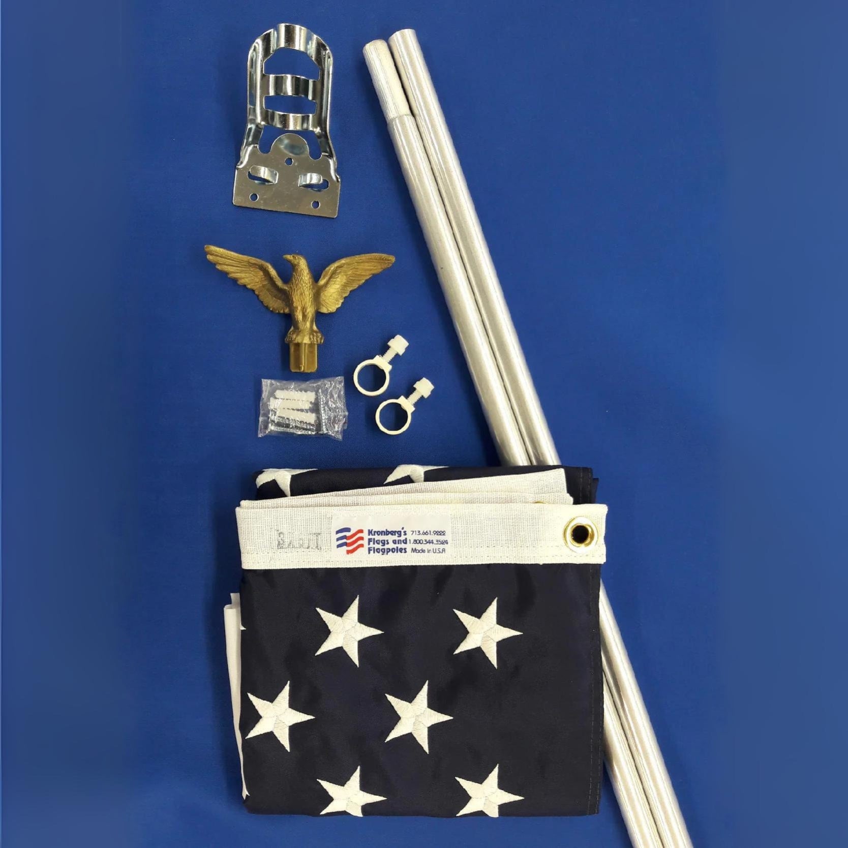 Two-Piece Aluminum Outrigger Flagpole House Kit – 6' x 3/4''