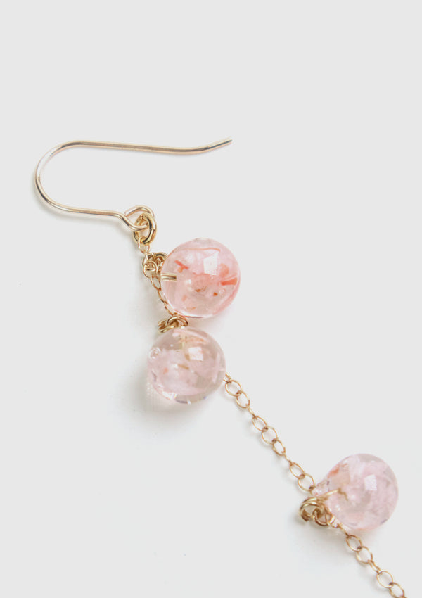 Sakura Bubble Dangling Earrings in Pink