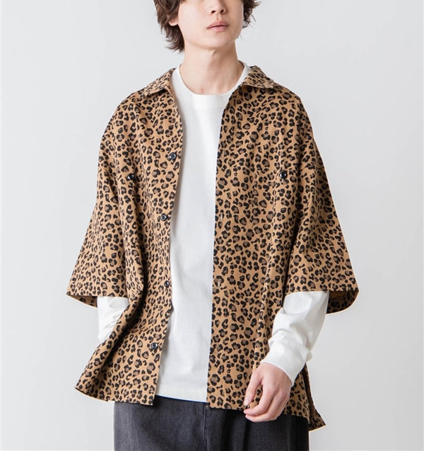 2-Pocket Boxy Workman Shirt in Leopard Print