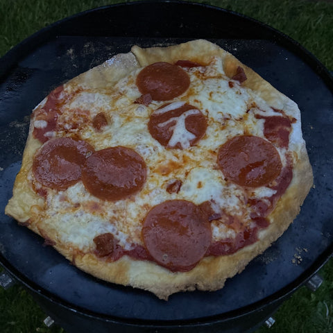 Pizza cooked on the beardsmoke mini-un smoker bbq