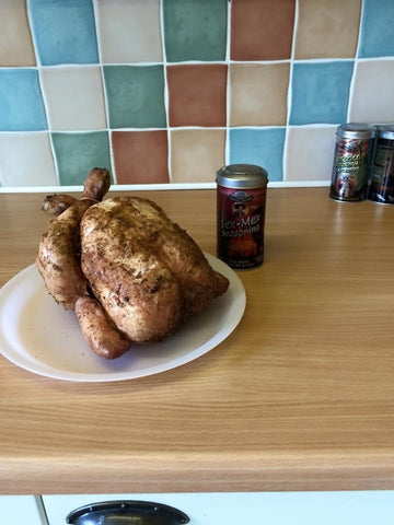Chicken cooked on my modified el cheapo budget smoker