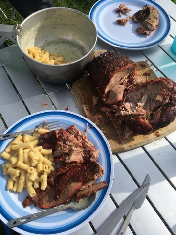 camp food cooked on the BeardSmoke mark 1