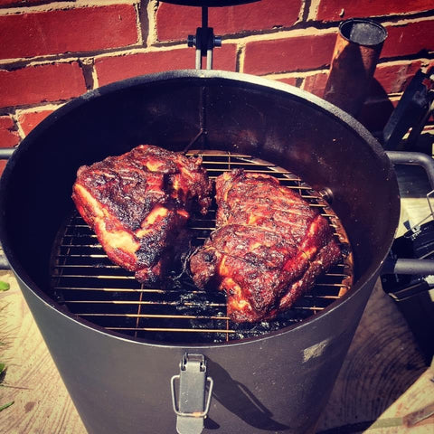 cooked pork on my Beardsmoke mark 1 smoker