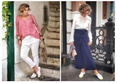 mujer con dos looks con deportivos