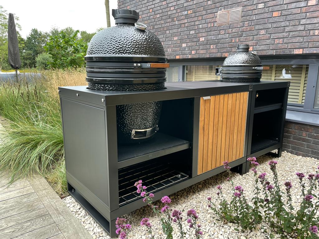 Outdoor kitchen with two barbecues