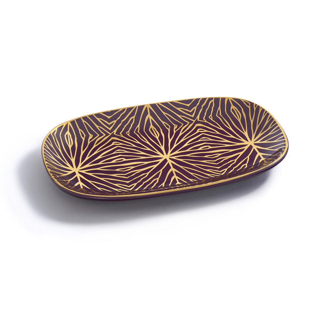 Talianna Lily Pad Catchall Tray, Plum & Gold - Talianna product image