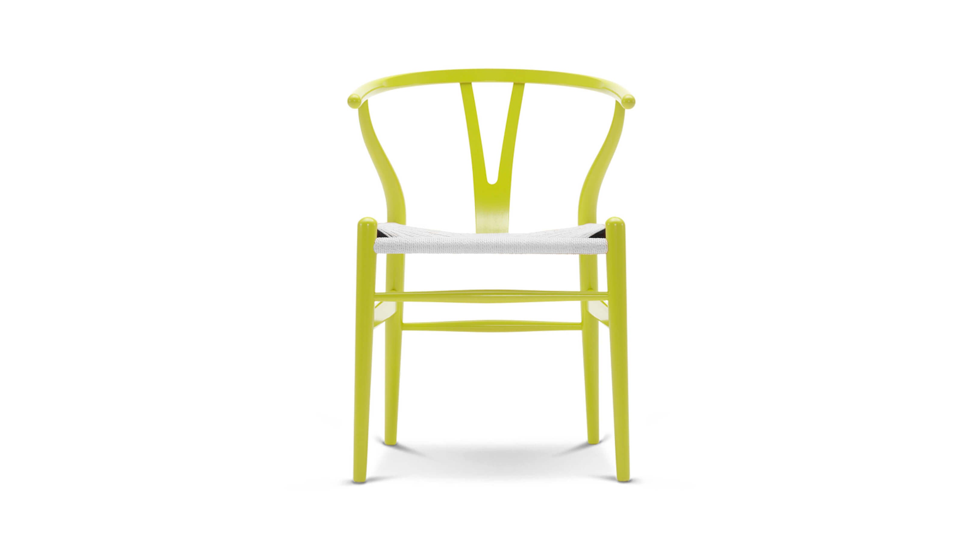 yellow wishbone chair