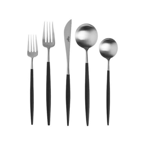 Matte Black Flatware - Set of 5 by Miguel Peixoto | Black