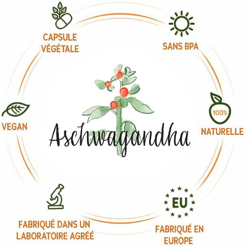Ashwagandha premium capsules - 100% Vegan - Made in Europe