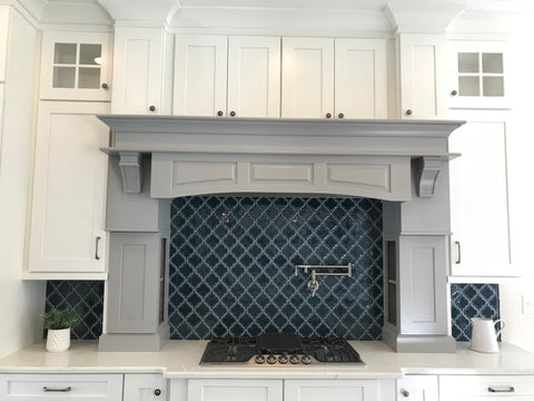 blue tiled kitchen - moroccan 