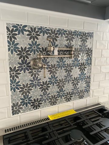 flower tile backsplash