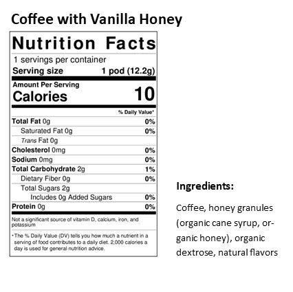 Coffee - Organic Flavored - Vanilla Honey
