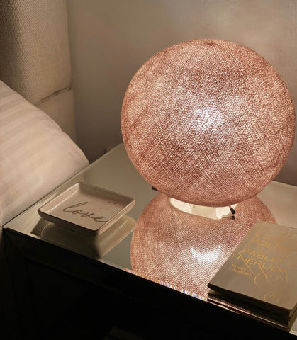 globe lamp, small table lamp for the bedside table from maison demetriades Mediterranean chic interior design studio in cyprus and london