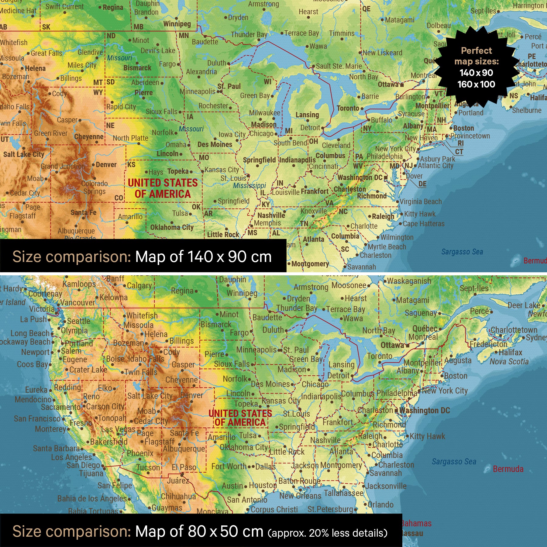 Topographic Push Pin World Map TRAVEL® (Pinboard) – Multicolor Topo