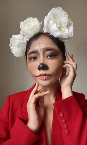 Halloween Make-up Beauty Look benecos Naturkosmetik, Dia de los muertos