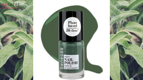benecos 20-FREE Nail Polish, Nagellack, sage green, grayed jade, salbeigrün