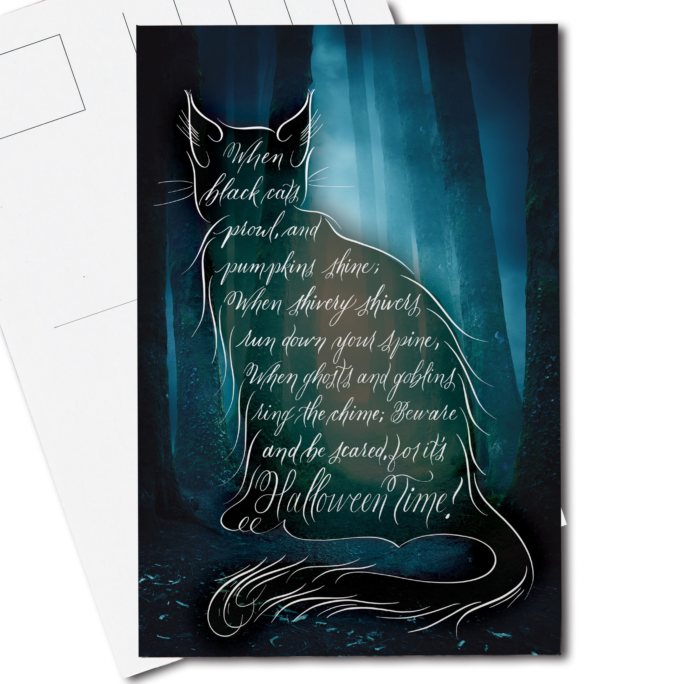 image for Black Cat Poem Postcard