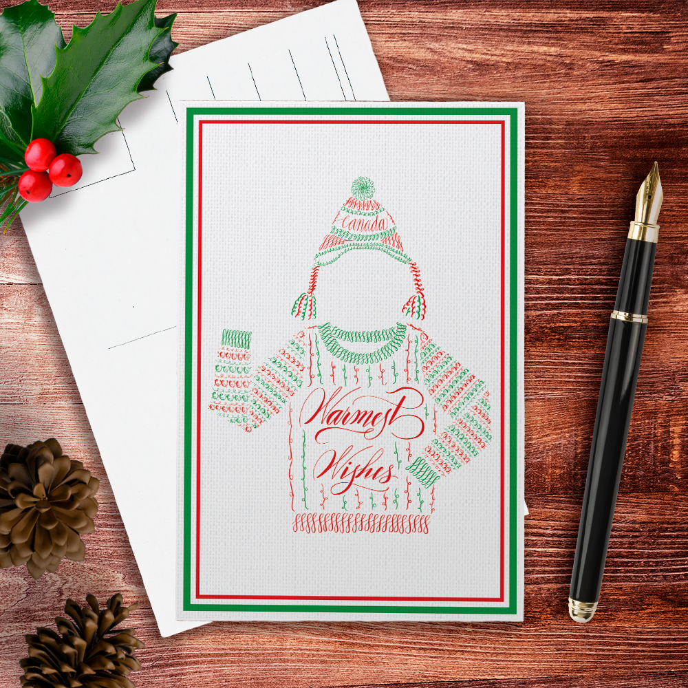 image for Warmest Wishes Ugly Sweater postcard