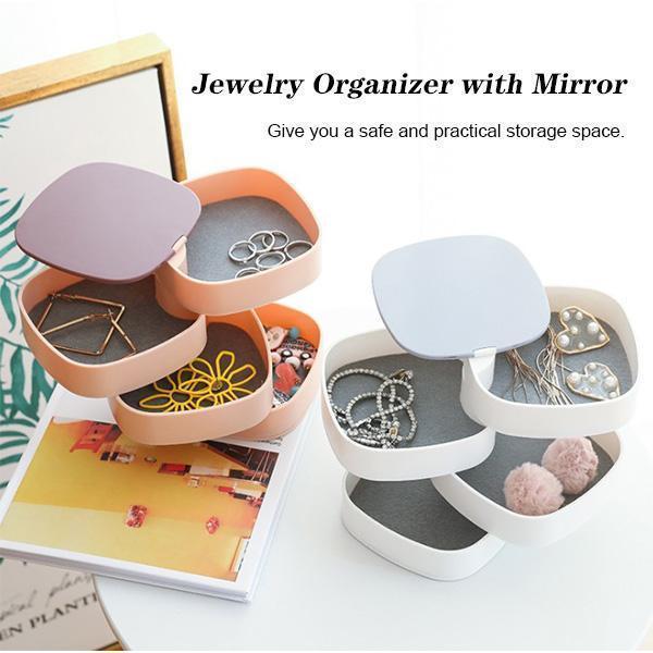 Rotating Jewelry Box With Mirror-3