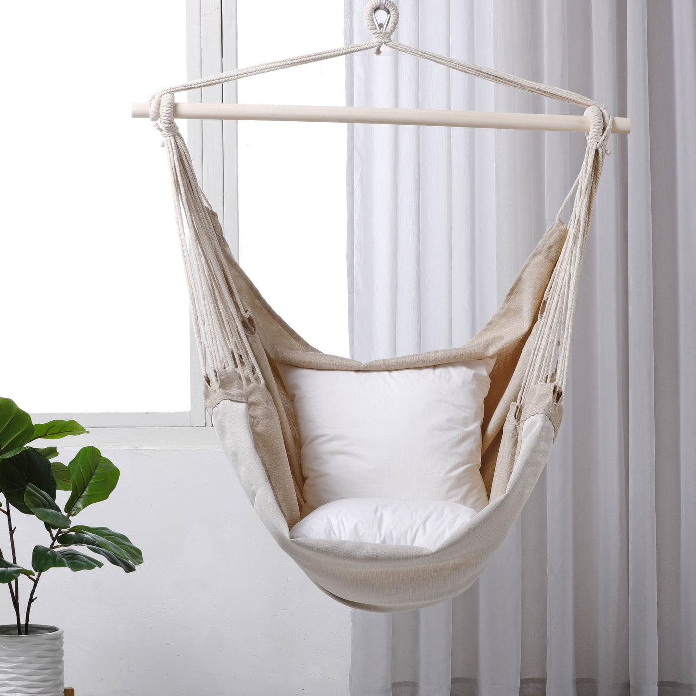 beige hanging chair