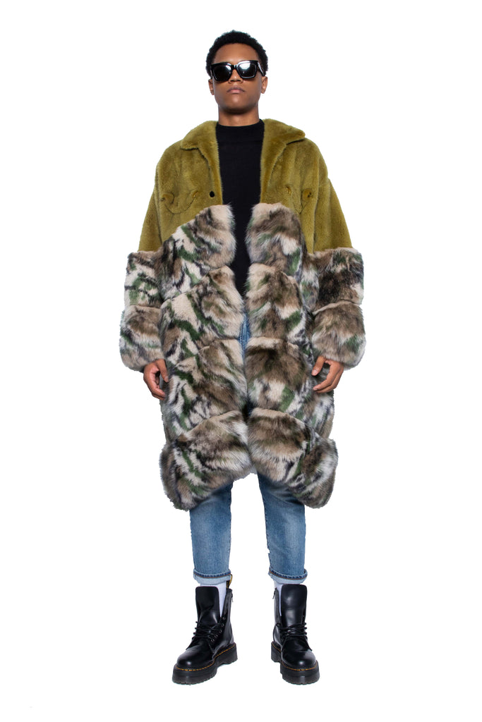 DENIM GRAFFITI FOX FUR JACKET – Romeo Hunte