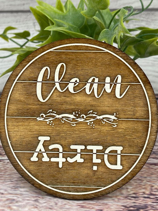 CLEAN DIRTY Farmhouse Inspired Dishwasher Magnet - Shiplap Look - Clea –  Laser in the Loft