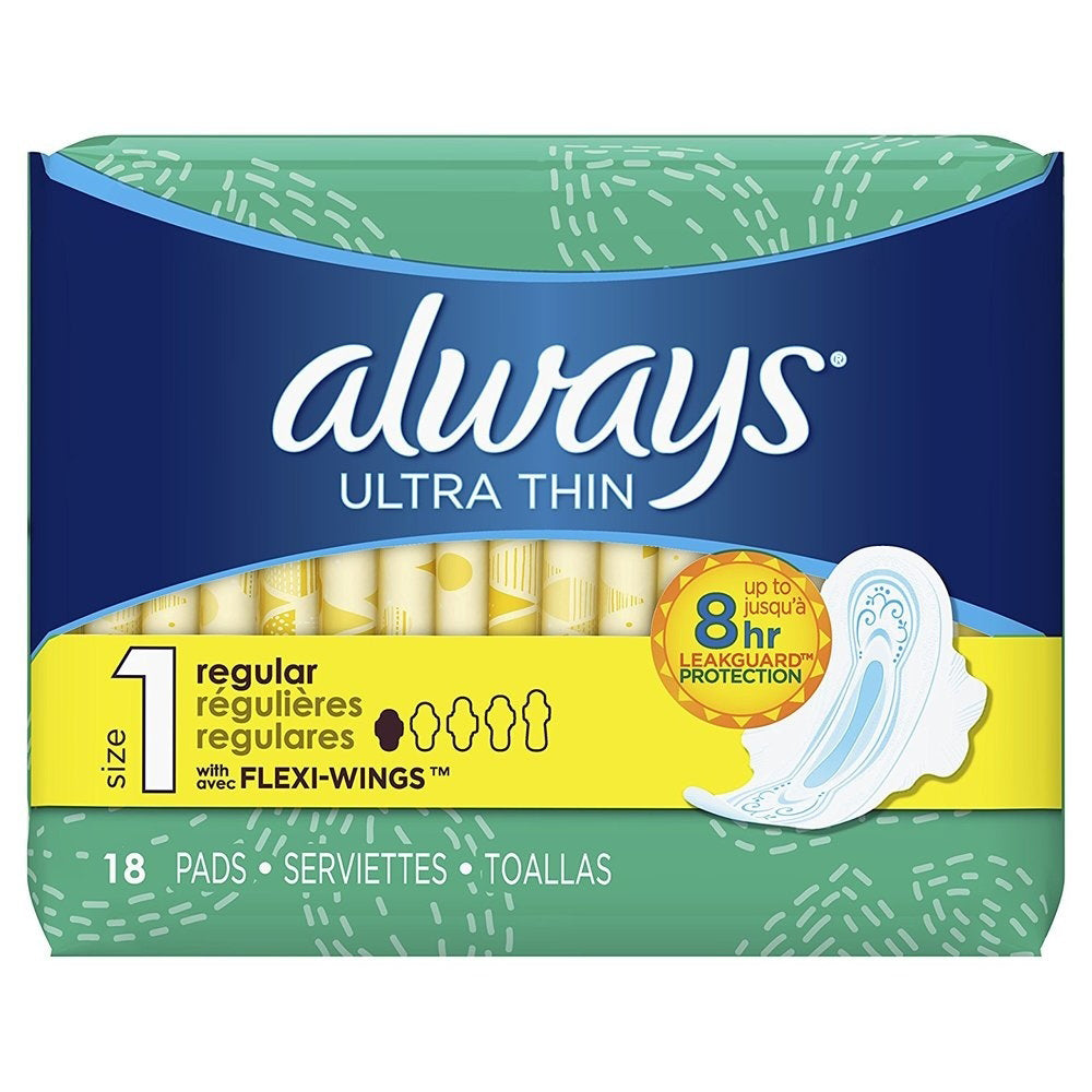 Always Ultra Thin 17-Count Unscented Menstrual Pad with Wings - Size 3  Extra Long Super - 6/Case