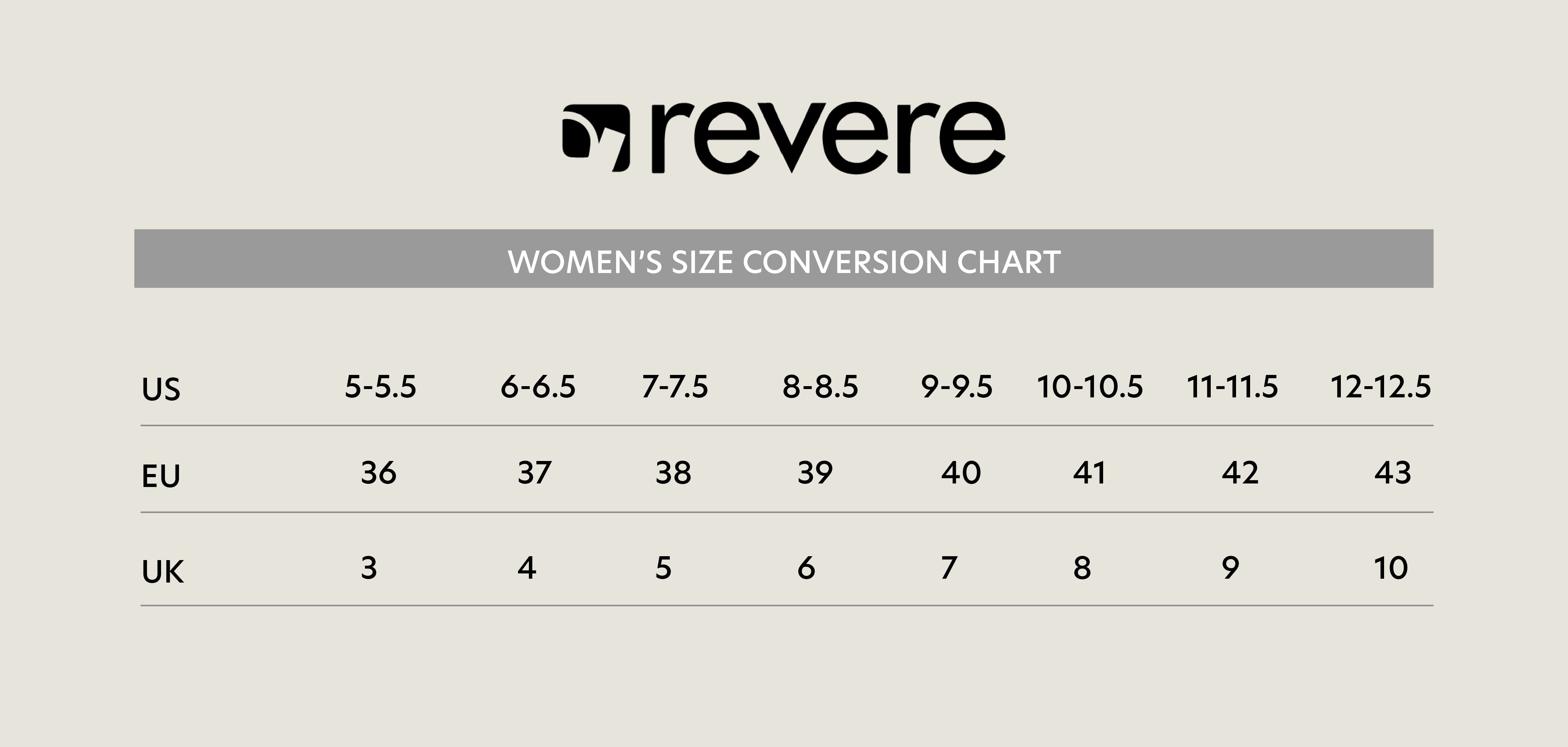 Women Size Chart Guide Image