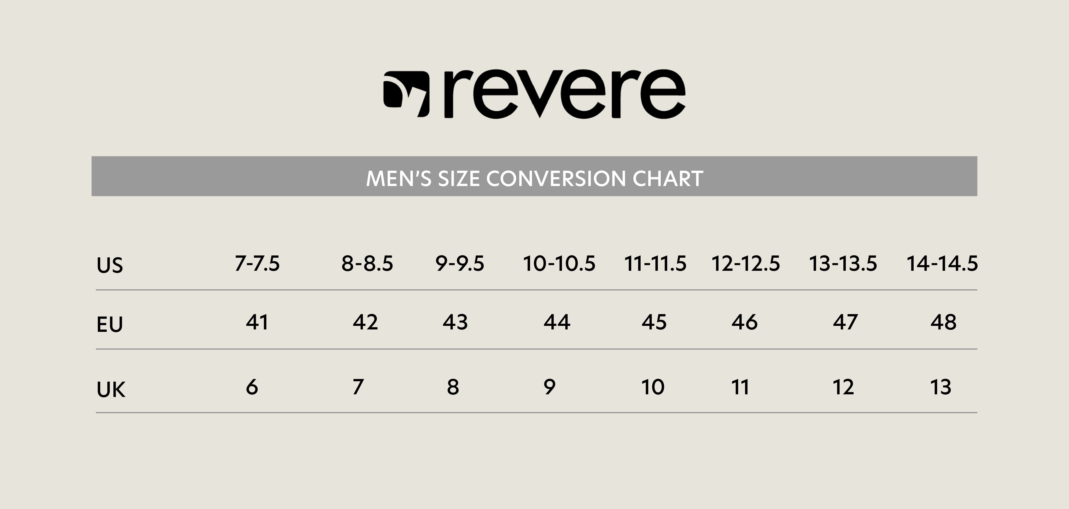Men Size Chart Guide Image