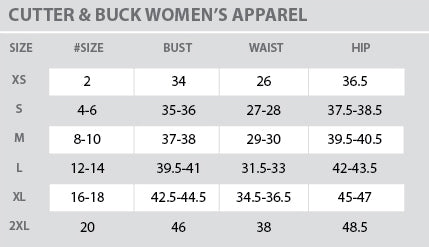 Size Chart - Cutter & Buck - Women - All