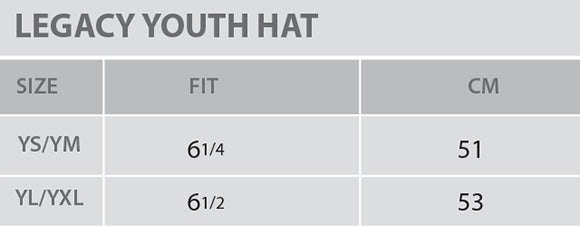 Size Chart - League - N/A - Youth Hat