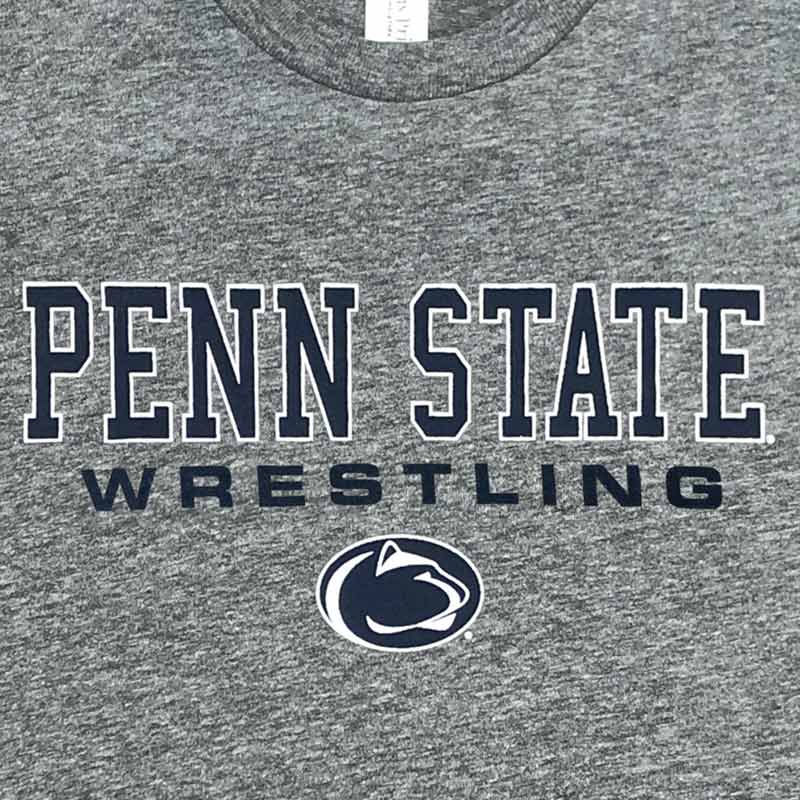 Penn State adult Wrestling Logo Tshirt in Dark Heather Grey by The Family Clothesline