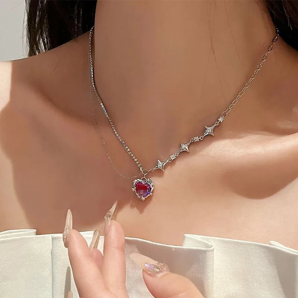 CrystalGlow Crystal Heart Pendant Necklace