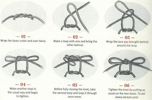 How to tie shoelace Windsor knot 