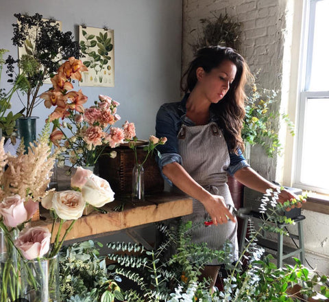 Florist Ingrid Carozzi of Tin Can Studios in Brooklyn, New York