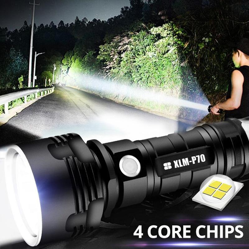 Super Powerful LED Flashlight P70 XHP50 Tactical Torch USB Rechargeable Linterna Waterproof Lamp Ultra Bright Lantern Camping