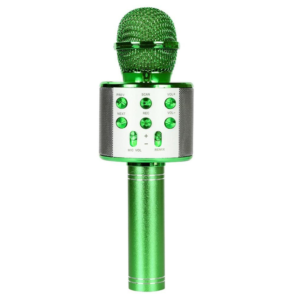 WS858 Bluetooth Karaoke Wireless Microphone Professional Speaker Handheld Condenser Microphone Player Singing Recorder Mic LED
