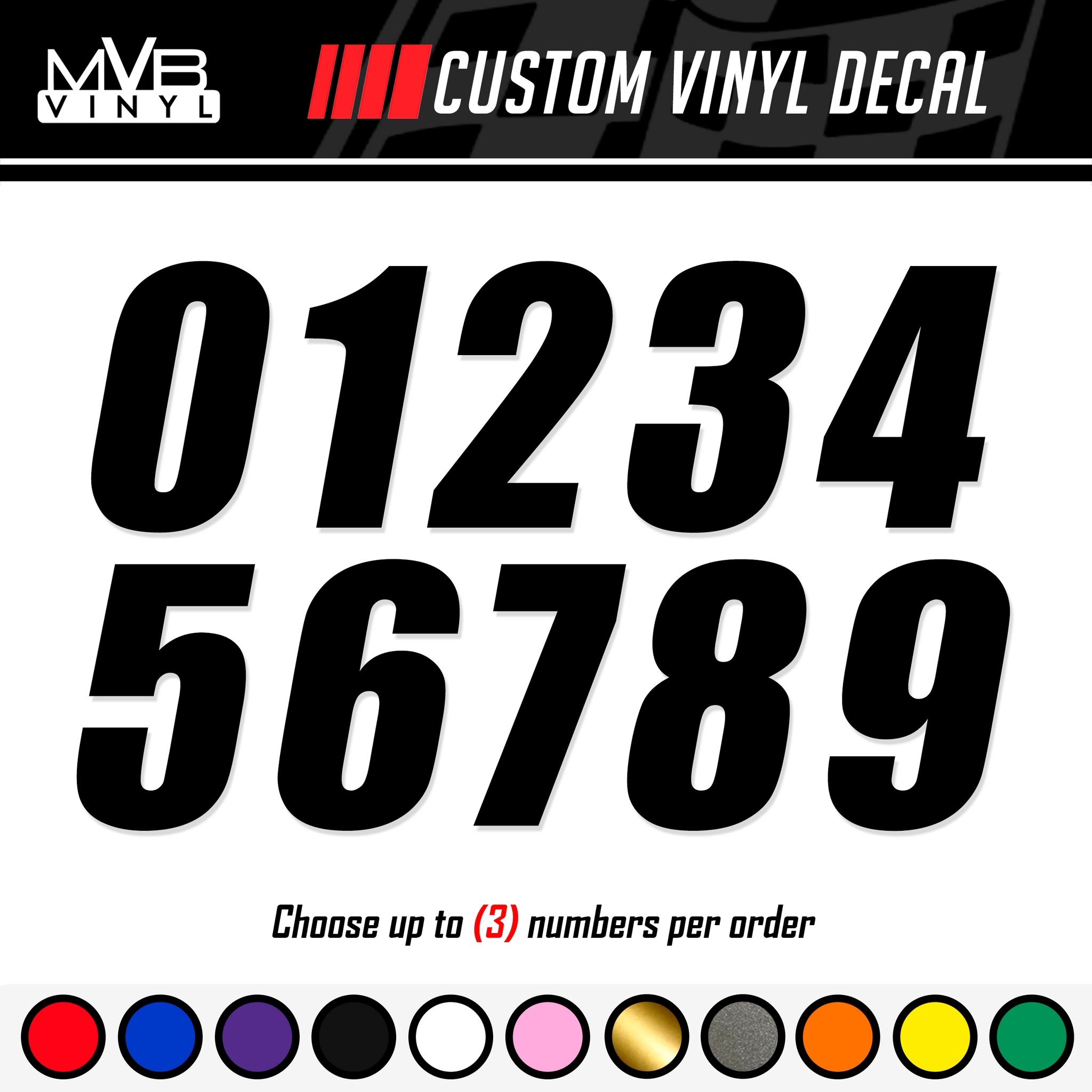 Racing Numbers Vinyl Decal Sticker Dirt Bike Plate Bmx Track Numbers