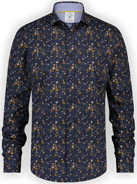 A Fish Named Fred - Rock & Roll Tattoo Print Shirt at Andrew Gardner Navy / XXL