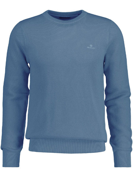 GANT Classic Cotton Crew Neck Jumper in Blue for Men